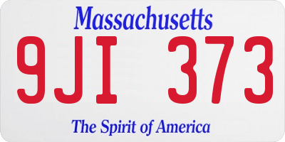 MA license plate 9JI373