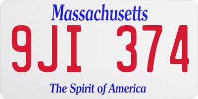 MA license plate 9JI374