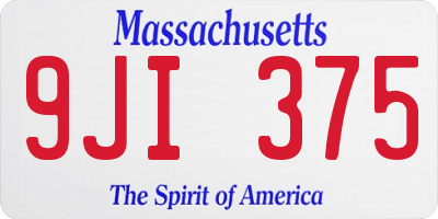 MA license plate 9JI375
