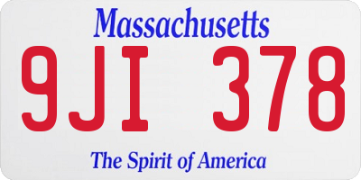 MA license plate 9JI378