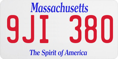 MA license plate 9JI380