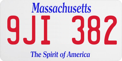 MA license plate 9JI382