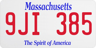 MA license plate 9JI385
