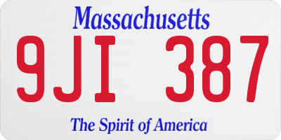 MA license plate 9JI387