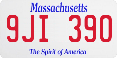 MA license plate 9JI390