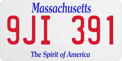 MA license plate 9JI391
