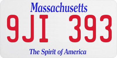 MA license plate 9JI393