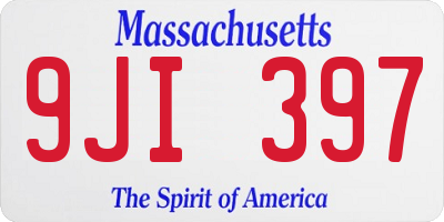MA license plate 9JI397