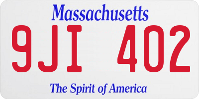 MA license plate 9JI402
