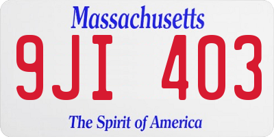 MA license plate 9JI403