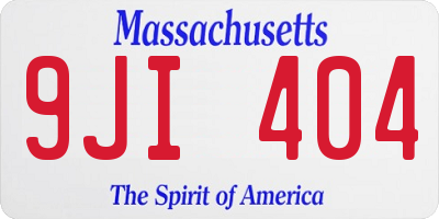 MA license plate 9JI404