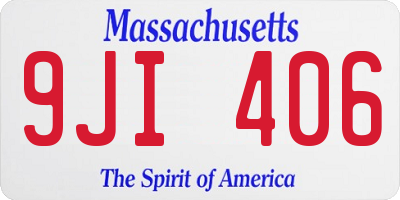 MA license plate 9JI406