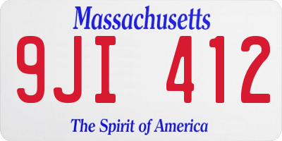 MA license plate 9JI412