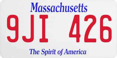 MA license plate 9JI426