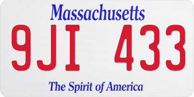 MA license plate 9JI433