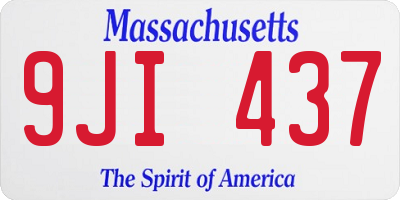 MA license plate 9JI437