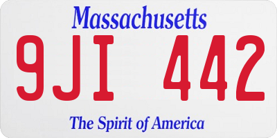 MA license plate 9JI442