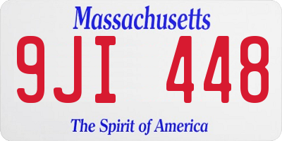 MA license plate 9JI448