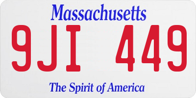 MA license plate 9JI449