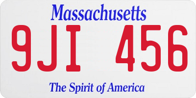 MA license plate 9JI456