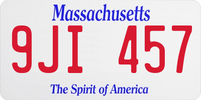 MA license plate 9JI457