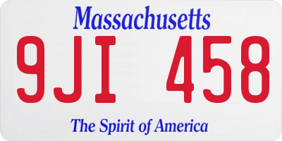 MA license plate 9JI458