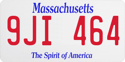 MA license plate 9JI464
