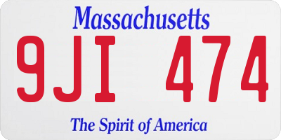 MA license plate 9JI474