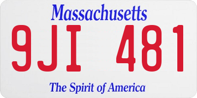 MA license plate 9JI481
