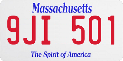 MA license plate 9JI501