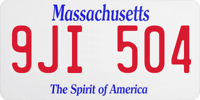 MA license plate 9JI504