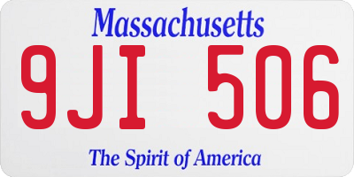 MA license plate 9JI506