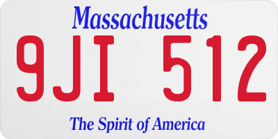 MA license plate 9JI512