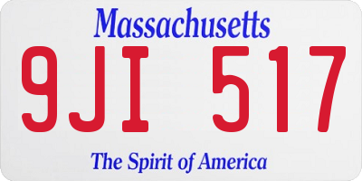 MA license plate 9JI517