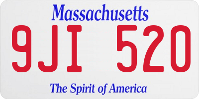 MA license plate 9JI520