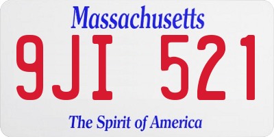 MA license plate 9JI521