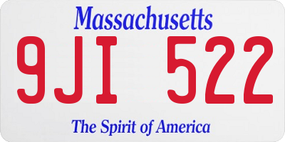 MA license plate 9JI522