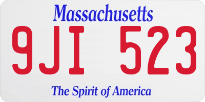 MA license plate 9JI523