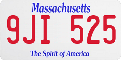 MA license plate 9JI525