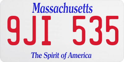 MA license plate 9JI535