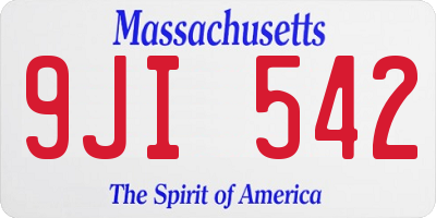 MA license plate 9JI542