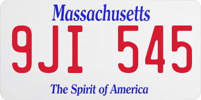 MA license plate 9JI545