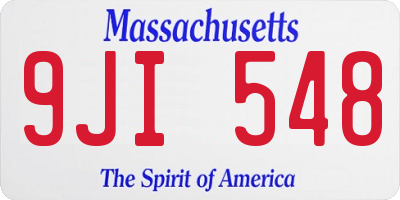 MA license plate 9JI548