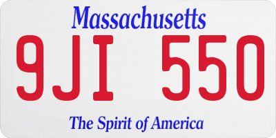 MA license plate 9JI550