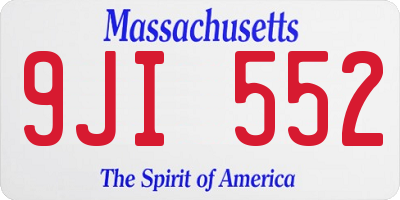 MA license plate 9JI552