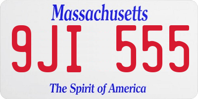 MA license plate 9JI555