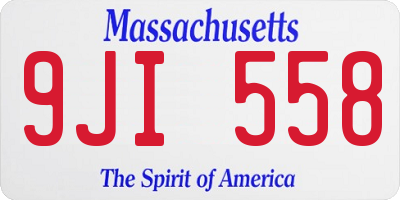 MA license plate 9JI558