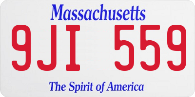 MA license plate 9JI559