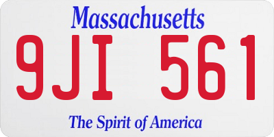 MA license plate 9JI561