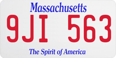 MA license plate 9JI563